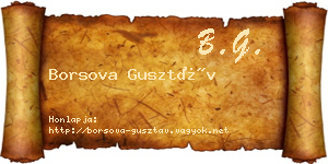 Borsova Gusztáv névjegykártya